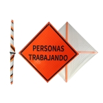 Roll Up Sign & Stand - 48 Inch Reflective Personas Trabajando Roll Up Traffic Sign